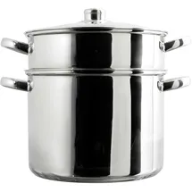 COOK CONCEPT COOK CONCEPT, KC0006, Metal Couscous Maker with Glass lid, 8L Capacity, Compatible with All Heat Sources, optimal Cooking, Functional Design, Perfect for a Variety of Dishes, Silver 8L Silver