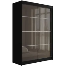 altdecor Schiebetürenschrank PEKA 120 x 215 x 61 cm Schwarz/Grau