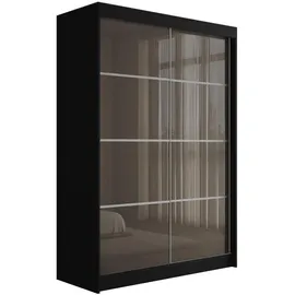 altdecor Schiebetürenschrank PEKA 120 x 215 x 61 cm Schwarz/Grau