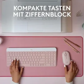 Logitech MK470 Slim Wireless Combo US Set rosa