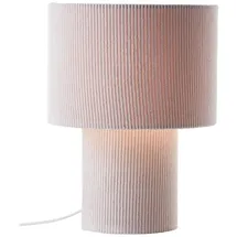 Lightbox Tischlampe | Retro Lampe in Vintage Cord Stoff in Beige/Alt-Rosa | 70er Jahre Tischleuchte mit E27 LED Fassung | Kleine Deko Lampe für Wohnzimmer oder Schreibtisch (Kabel-gebunden)