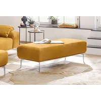 Polsterhocker W.SCHILLIG, gelb (sunrise z73), B:150cm H:46cm T:60cm, Longlife Xtra-Leder Z73: Naturwalkleder der Luxusklasse aus den erlesensten Rohhäuten. Hautstärke 1, 1 – 1, 3 mm;ROHLEDER Chenille-Flachgewebe Q2 W77 (68% Polyacryl, 32% Polyester);Stoff S37 (100% Polyester), Hocker, Polsterhocker, mit elegantem Holzsockel, Füße in Chrom glänzend, Breite 150 cm