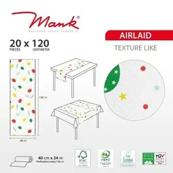 MANK Tischläufer aus Airlaid - Party Ballons in Rot-Grün 40 cm x 24 m , 1 Stück - Luftballons Konfetti