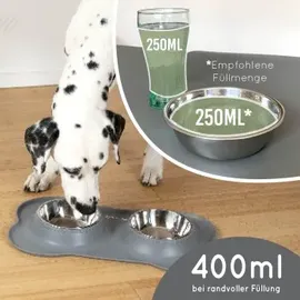 KaraLuna Napfunterlage mit 4x Napf Grau)