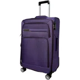 MY TRAVEL BAG Stoff Reisekoffer Trolley Erweiterbar mit Zwillingsrollen (M/L/XL/XXL oder 4er Set) Weichgepäck (Lila, Handgepäck (55cm))