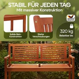 CASARIA Gartenbank 120 x 60 x 90 cm Braun