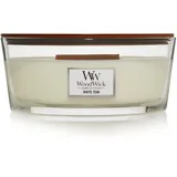 Woodwick Duftkerze mit knisterndem Docht, White Teak