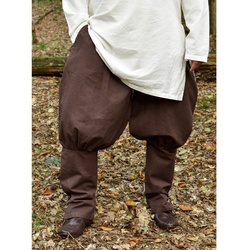 Battle Merchant Wikinger-Kostüm Wikinger Hose / Rushose Olaf, braun, aus Baumwolle braun 48 – M