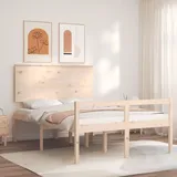 The Living Store Seniorenbett mit Kopfteil 140x200 cm Massivholz - Braun
