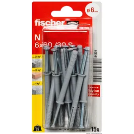 Fischer Nageldübel N 6 x 60/30 S 15 Stück