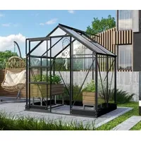 Vitavia Gewächshaus Pontos 2500, ESG/HKP, inkl. Fundament, Schwarz