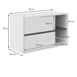 Vicco Waschbeckenunterschrank Viola 100 x 60 x 45,5 cm Weiß