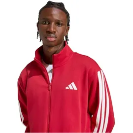 adidas M 3S FL TT TS Trainingsanzug Rot/Weiß L