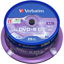 Verbatim DVD+R DL 8,5 GB 8x 25 St.