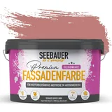 SEEBAUER diy Silikonharz-Fassadenfarbe Rot 2,5L für Außen (No. 326 Cherry Kiss) Selbstreinigende Fassadenfarbe mit Lotuseffekt - Geeignet für Putz, Mauerwerk und Beton