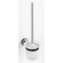 Wenko WC-Garnitur Udine Schwarz/Silber/Weiß