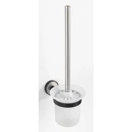 Wenko WC-Garnitur Udine Schwarz/Silber/Weiß