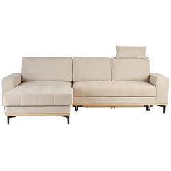 Wohnlandschaft Casper Beige mit Schlaffunktion