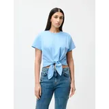 LeGer By Lena Gercke LeGer T-Shirt Tessy, LeGer by Lena Gercke mit Knoten-Detail, cropped blau XXL (44)