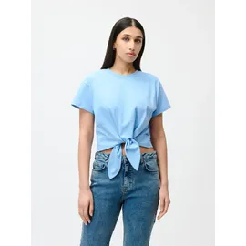 LeGer By Lena Gercke LeGer T-Shirt Tessy, LeGer by Lena Gercke mit Knoten-Detail, cropped blau XXL (44)