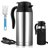 Sporgo 750ml Auto Wasserkocher Edelstahl: 12V Reisewasserkocher Zigarettenanzünder Wasserkocher, Auto Camping Reise Wasserkocher, Schnelles Aufheizen Auto Kettle Intelligente Temperaturregelung