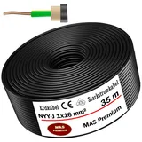 MAS-Premium® Erdkabel Deutscher Marken-Elektrokabel Ring zur Verlegung im Erd- und Außenbereich Standard Starkstromkabel (NYY-J 1x16 mm2, 35m)