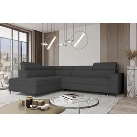 99rooms Owen Ecksofa Velours KRONOS Dunkelgrau Links