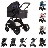 Chipolino Kinderwagen Harmony 2 in 1 Wickeltasche, Getränkehalter, Fußabdeckung grau