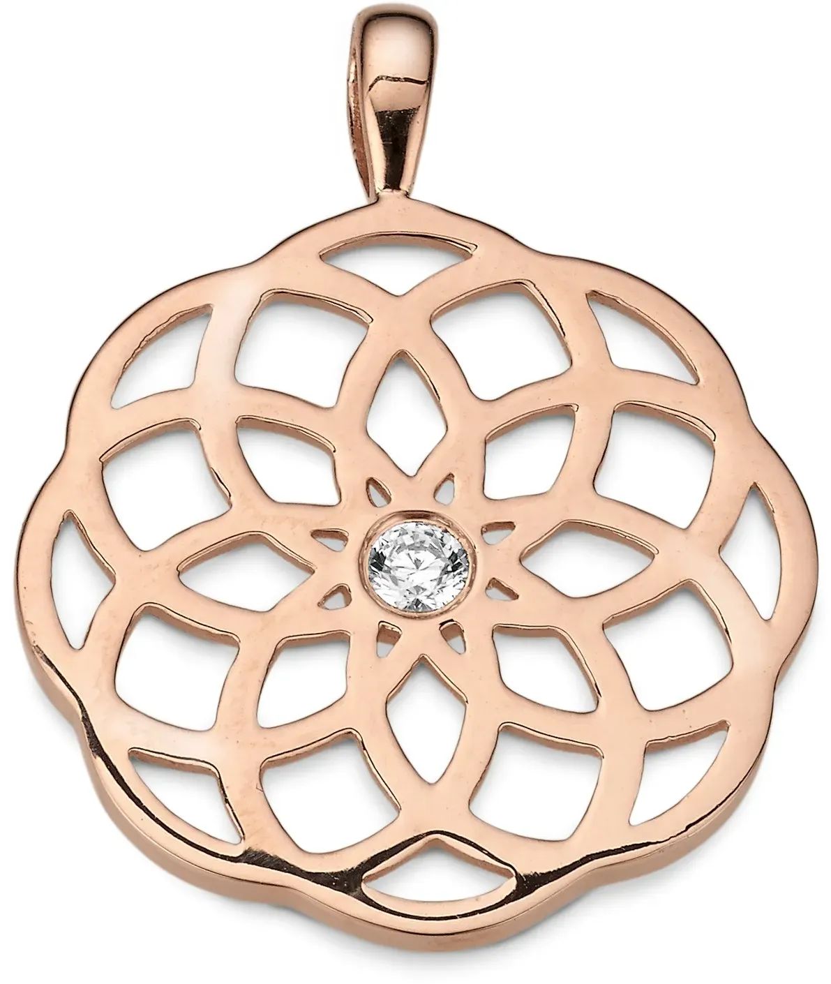CEM Trends Damen Anhänger 5-210491-001 S-00581A Blume Silber rosévergoldet