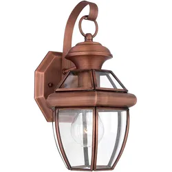Kleine Wandlaterne Newbury mit 1 Licht, lackiertes gealtertes Kupfer