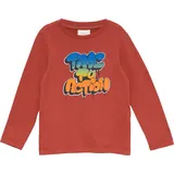 S.Oliver - Weiches Longsleeve mit strukturiertem Grafik-Print, Kinder, rot, 92/98