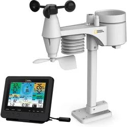 NATIONAL GEOGRAPHIC WLAN-Farbwetterstation mit 7-in-1-Profi-Sensor SCHWARZ No Size