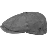 LIERYS Nappa Wax Ledermütze Schirmmütze Waxed Made in Italy Herren Herbst Winter grau 56 cm - 56