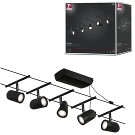 Paulmann 94469 CorDuo Seilsystem Cup Basisset GU5,3 max. 5x10W 230/12V Schwarz matt Chrom