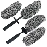 Sichler Haushaltsgeräte 2er-Set Mikrofaser-Felgenbürsten, extra-dünn, weiche Fasern, 4 Bezüge