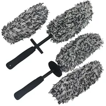 Sichler Haushaltsgeräte 2er-Set Mikrofaser-Felgenbürsten, extra-dünn, weiche Fasern, 4 Bezüge