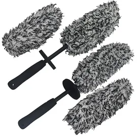 Sichler Haushaltsgeräte 2er-Set Mikrofaser-Felgenbürsten, extra-dünn, weiche Fasern, 4 Bezüge