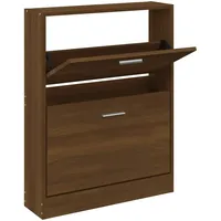 VidaXL Schuhschrank Braun Eichen-Optik 59x17x81 cm Holzwerkstoff