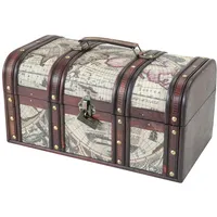 HMF 6410-159 Schatztruhe aus Holz mit Schloss, 38 x