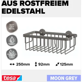 Tesa Ablagekorb Moon Grey viereckig inkl. Klebelösung