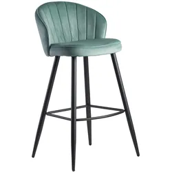 KADIMA DESIGN Barhocker ADIGE: Skandinavisches Design, Samtbezug, Metallbeine, 110 kg Belastung, Beige Farbe.