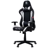 Elite Gaming-Stuhl DESTINY, Rücken- und Nackenkissen, Wippmechanik, bis 170kg, Sitzhöhe 45-55, MG200 (Schwarz Weiß)
