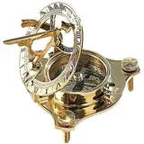 St. Leonhard Sonnenuhr Armbanduhr: Messing-Sonnenuhr Traveller mit Kompass (Sonnentaschenuhr, Taschen, Armbanduhren)