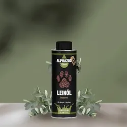 ALPHAZOO Premium Leinöl für Hunde & Katzen I Omega 3 Leinsamenöl 250 g