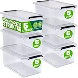 DEUBA Deuba® Aufbewahrungsbox mit Deckel verschiedene Größen Box Kunststoff Kisten lebensmittelecht BPA frei klein Klickverschluss transparent stapelbar