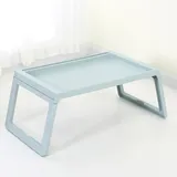 Betttablett Mit Ladeanschluss, Schlichtes Rillendesign, Tragbarer, Faltbarer Pp-schreibtisch Für Schlafzimmer Und Studentenwohnheim, Himmelblau, 68 X 35,8 X 27,5 Cm