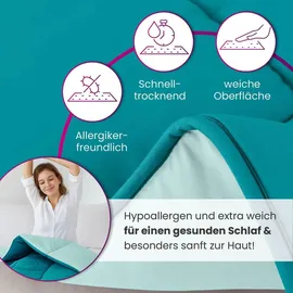 Wometo Steppbett 155x220 Oeko-TEX Wende-Design türkis – hellblau