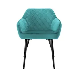 ML-Design Esszimmerstühle mit Armlehne und Rückenlehne, Petrol Samtbezug