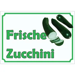 Frische Zucchini Werbeaufkleber Hofladen Verkaufsförderung A8 (52x74mm)