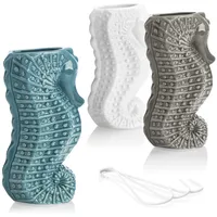 COM-FOUR com-four® 3x Luftbefeuchter aus Keramik - Heizkörper-Verdunster zum Befeuchten der Raumluft - Wasserverdunster - Heizungsverdunster mit Seepferdchen-Motiv (3 Stück - Seepferdchen)